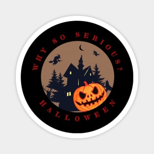 Halloween scary Pumpkin, Haunted House Magnet